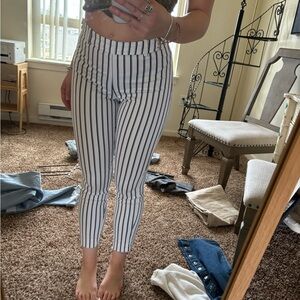 H&M Black and White Striped Jeans